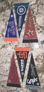 New MLB 6 Pennants NY Mets Mariners Astros SF Giants Chicago Sox DiamondBack 9” - Picture 1 of 2