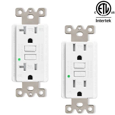20A 15A /125V Tamper Resistant GFCI Outlets Decor GFI Receptacles LED Indicator - Image 1 of 4