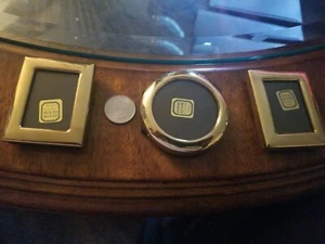 lot 3 Small  Solid Brass Frames Hand Polished Freestanding Gold Color - Picture 1 of 4