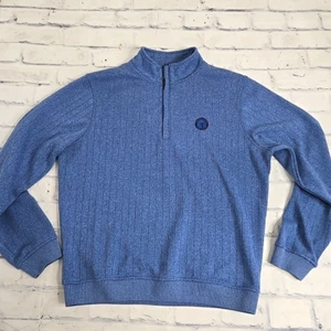 Footjoy 1/4 Reißverschluss Pullover Herren Medium Golf meliert blau Stretch feuchtigkeitsableitend - Bild 1 von 11