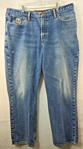 Cinch WRX FR White Label Distressed Denim Blue Work Jeans Mens 42 x 31 - Picture 1 of 11