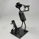 VINTAGE Metal Golfer Art Sculpture, Nuts ,Bolts, Chain, Clubs , Driving