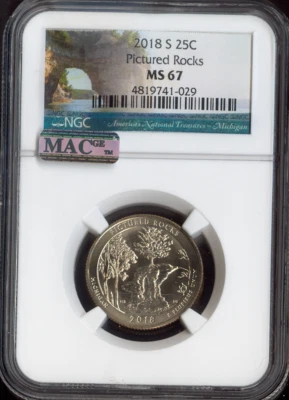 2018-S Pictured Rocks Parks Quarter NGC MS-67 MAC Quality✔️ - Image 1 of 2