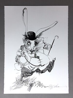Ralph Steadman  The White Rabbit  Lewis Carroll, Alice - SIGNED Lt Ed #80 Of 250 • 500€