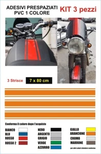 3pcs 80cm x 7 Motorcycle PVC Decals Stripes Vintage Bikers Sticker Stripes - Picture 1 of 1