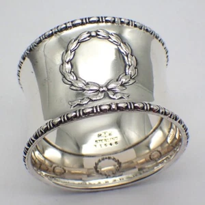 Napkin Ring Wreath Cartouche Gorham Sterling Silver No Mono - Picture 1 of 4