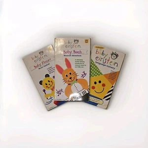 Baby Einstein 3 Cassette VHS Lot, Baby Mozart, Baby Bach & Language Nursery - Picture 1 of 4