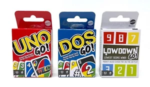 Mini Uno Go, Dos Go y Lowdown Go Pocket Tamaño Juego - Juego de 3 - Imagen 1 de 7