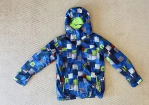 Quiksilver Kids Boys Youth Ski Dry Flight Hooded Plaid Snow Jacket Sz L 14 - Picture 1 of 4