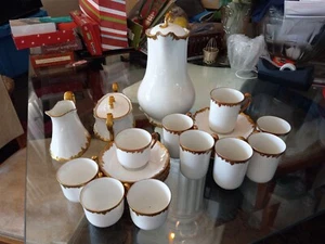 25 Piece Tressemann and Vogt T&V Limoges Coffee Set with Demitasse Cups Saucers - Picture 1 of 24