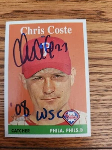 CHRIS COSTE Autographed 2007 Topps Heritage card # 271 Philadelphia Phillies - Picture 1 of 4