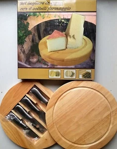 Tagliere in legno x formaggi set coltelli inox - Foto 1 di 3