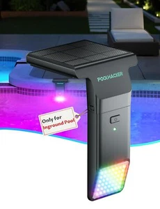Solar Pool Lights Only for Inground Pool, 10-Color 4-Mode Light Sensing LED, Und - Picture 1 of 9