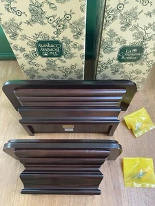 Brand New Set of 2 The Bombay Company Mahogany Wood Accent Wall Floating Shelves - Picture 1 of 7