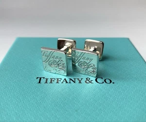 Tiffany Notes Square New York Federkiel Silber Manschettenknöpfe Ag925 - Bild 1 von 9