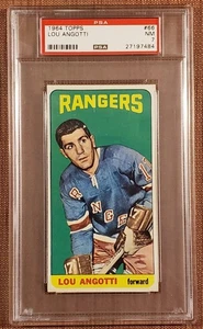 1964 Topps Tall Boy #66 Lou Angotti New York Rangers Rookie Hockey Card PSA 7 RC - Picture 1 of 3