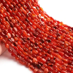 1 Strand Shaded Carnelian Beads, Oval Shape Smooth Beads, 13 Inches, 8mmx8mm-10m - Picture 1 of 3