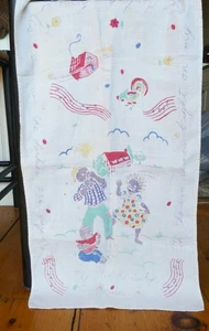 Vintage LEINEN HANDTUCH AMERICANA Southern History "Old Kentucky Home" Sklaverei Motiv - Bild 1 von 5