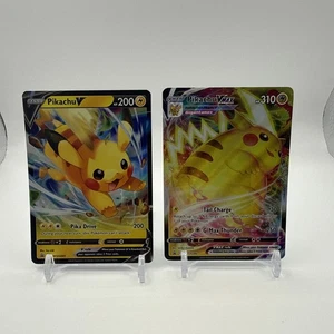 Pikachu VMAX SWSH286 and V SWSH285: Sword & Shield Promo Cards Holo - Picture 1 of 2