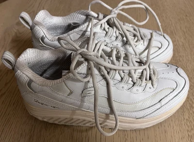 Zapatos Skechers Shape Ups para mujer talla 8 espuma viscoelástica antideslizantes cuero blanco Foto 1 de 4