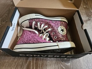 Converse All Star Women's Size 7 Pink Hi-Top Sparkle Chuck Taylor Originals NIB - Picture 1 of 8