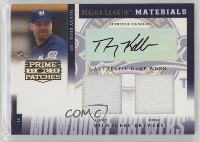 2005 Donruss Prime Patches Double Swatch Signatures /150 Danny Kolb #MLM-5 Auto - Image 1 of 2