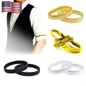 Unisex Stretchig Metall Ärmel Strumpfbänder Herren Elastisch Arm Band Hemd Ärmelhalter - Bild 1 von 18