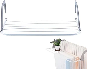 Radiator Clothes Airer 5-Bar Folding Hanging Dryer Rack 50x35cm Over Door - Picture 1 of 5