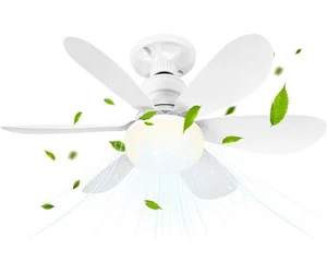 Ventilatore da soffitto E27 con luce LED 3 velocità lampadario con ventilatore - Foto 1 di 6