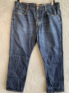LRG Men's Denim Jeans 42x33 (40x32) Blue Relaxed Fit Straight Leg Dark Wash - Picture 1 of 16