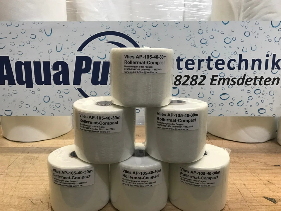 6 rolls fleece 10.5cm 40g/m fleece filter Rollermat compact 1 theiling replacement fleece - Image 1 of 4