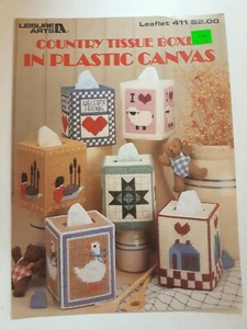 🌟 Country Tissue Boxes in Plastic Canvas | Leisure Arts 411 (#A4) - Picture 1 of 3