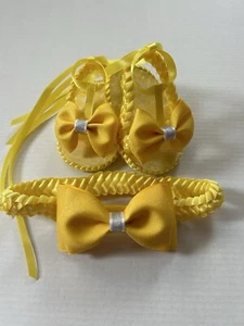 Yellow Princess Newborn Baby Sandals - Picture 1 of 1