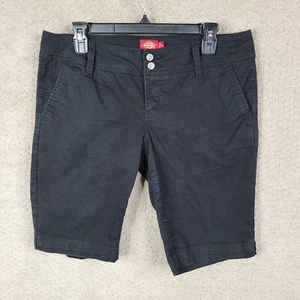 Dickies Shorts Youth Girls 15 Black Chino Flat Front Cotton Blend Stretch - Picture 1 of 9