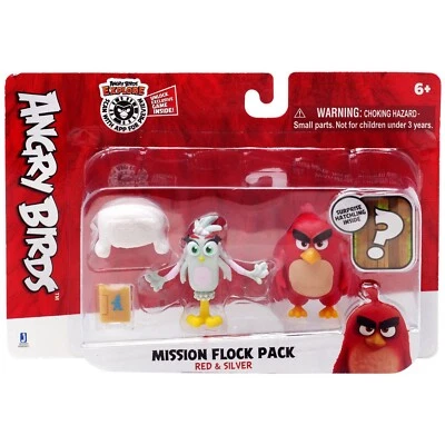 Angry Birds миссии стая упаковка красный и серебро фигурка 2-Pack новый и запечатанный - Изображение 1 из 4
