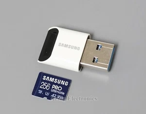 Saumsung PRO Ultimate 256GB microSDXC with USB 3.0 Reader MB-MY256SB/AM - Picture 1 of 3