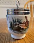 Vintage Royal Worcester Porcelain Jar Egg Coddler Bird Design - Made in England 