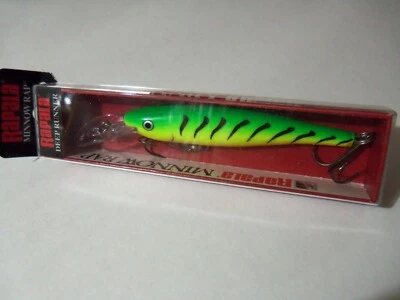 1 señuelo de rap Rapala Minnow MR9 Firetiger FT NUEVO EN PAQUETE Foto 1 de 4