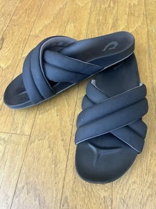 OLUKAI ~ Women's Black Hila Slide Cloudy/Cloudy Comfort Sandal Foam Size US 10 - Picture 1 of 8