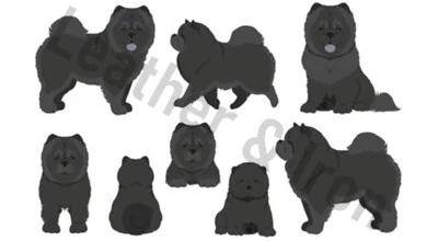 Cubierta de chequera de vinilo diseño negro Chow Chow Dog  Foto 1 de 2