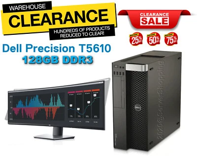 16-CORE DUAL XEON DELL T5610 2687Wv2 128GB RAM 480GB SSD 4TB HDD WIN 11 PRO - Image 1 of 4