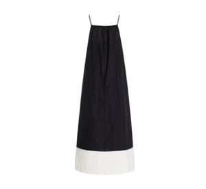 By Malene Birger Lanney Maxi Dress Womens 44 XL 14 Black White Cotton Sleeveless - Picture 1 of 13