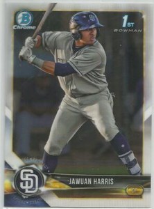 Jawuan Harris San Diego Padres 2018 Bowman Chrome Draft 1st Bowman Card