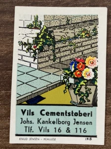 Vils Cementstøberi Johs. Kankelborg Jensen - Small Original Danish Poster Stamp - Picture 1 of 1