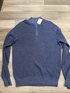 Peter Millar Crown Kitts 1/4 Zip Pullover Sweater Blue NRDC Sz Medium Men’s - Picture 1 of 7