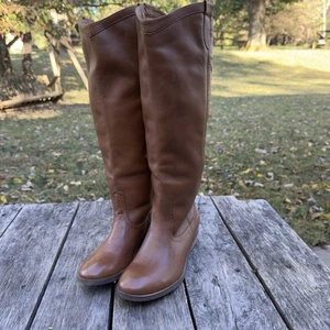 Botas FRANCO FORTINI Winchester Cuero Marrón Altas PullOn Anchas de pantorrilla Talla 6 Invierno - Imagen 1 de 10