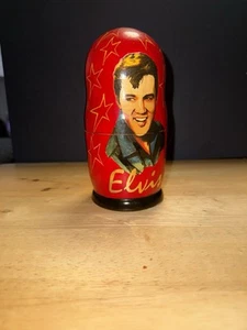 Vintage Elvis Presley Matryoshka Russian Nesting Dolls Wooden set of 5 - VGC - Picture 1 of 3