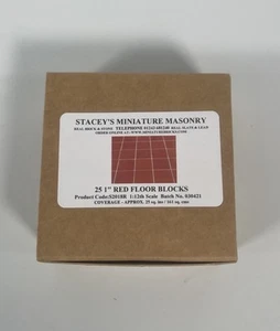 Stacey's Miniature Masonry 25 x 1" Red Floor Bricks 1:12th Scale Brand New - Picture 1 of 6