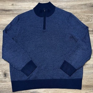 Bonobos 100% Merinowolle 1/4 Zip Pullover Sweater Slim Fit Herren XL Blau - Bild 1 von 4