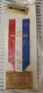 1992 President Bill Clinton & Al Gore 52nd Inauguration Guest Ribbon Badge RARE - Picture 1 of 4
